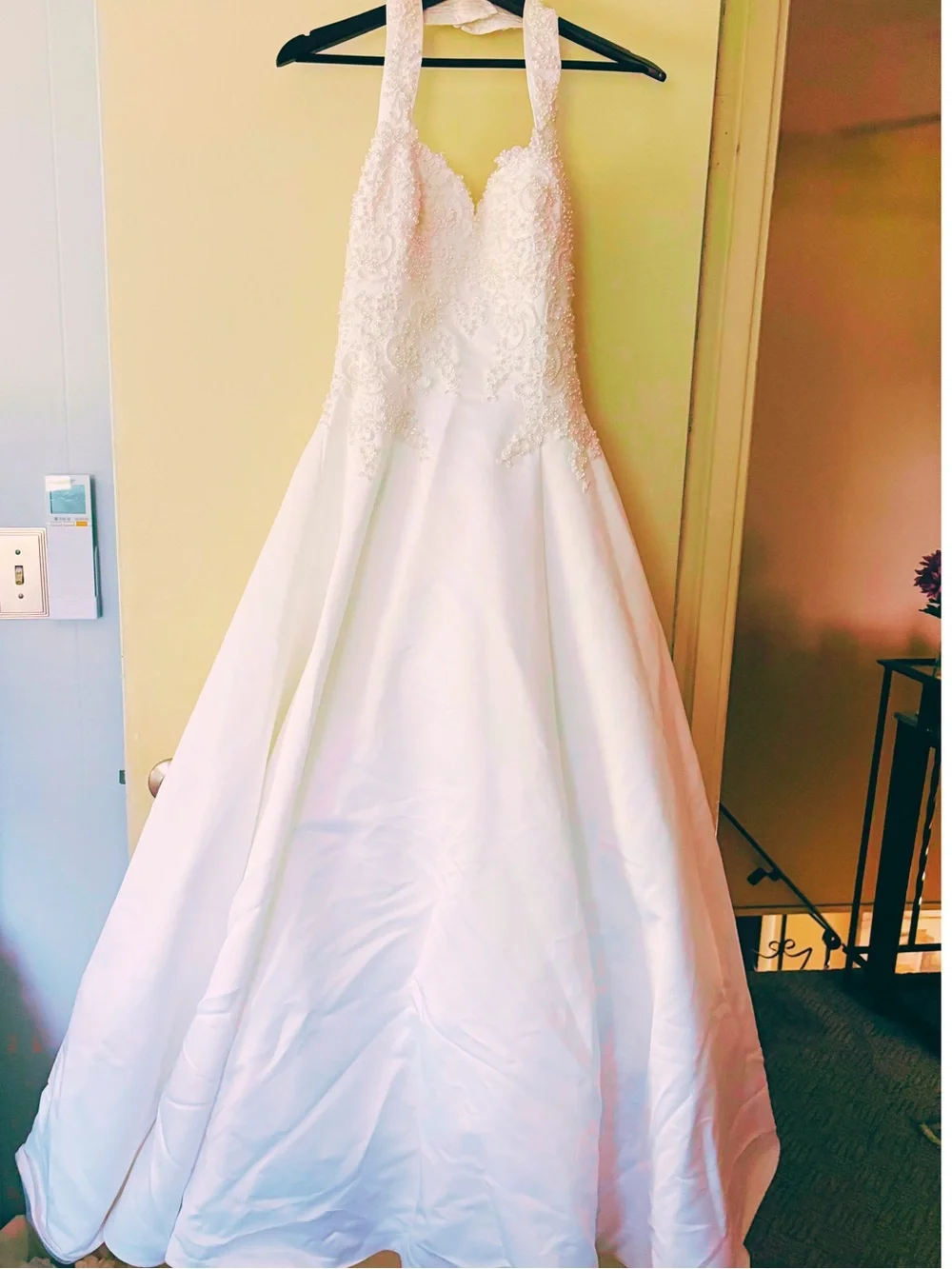 White Lace Halter Bridal Storage Garment Cover